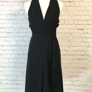 White House Black Market Black Halter Open Back Dress, Size 8